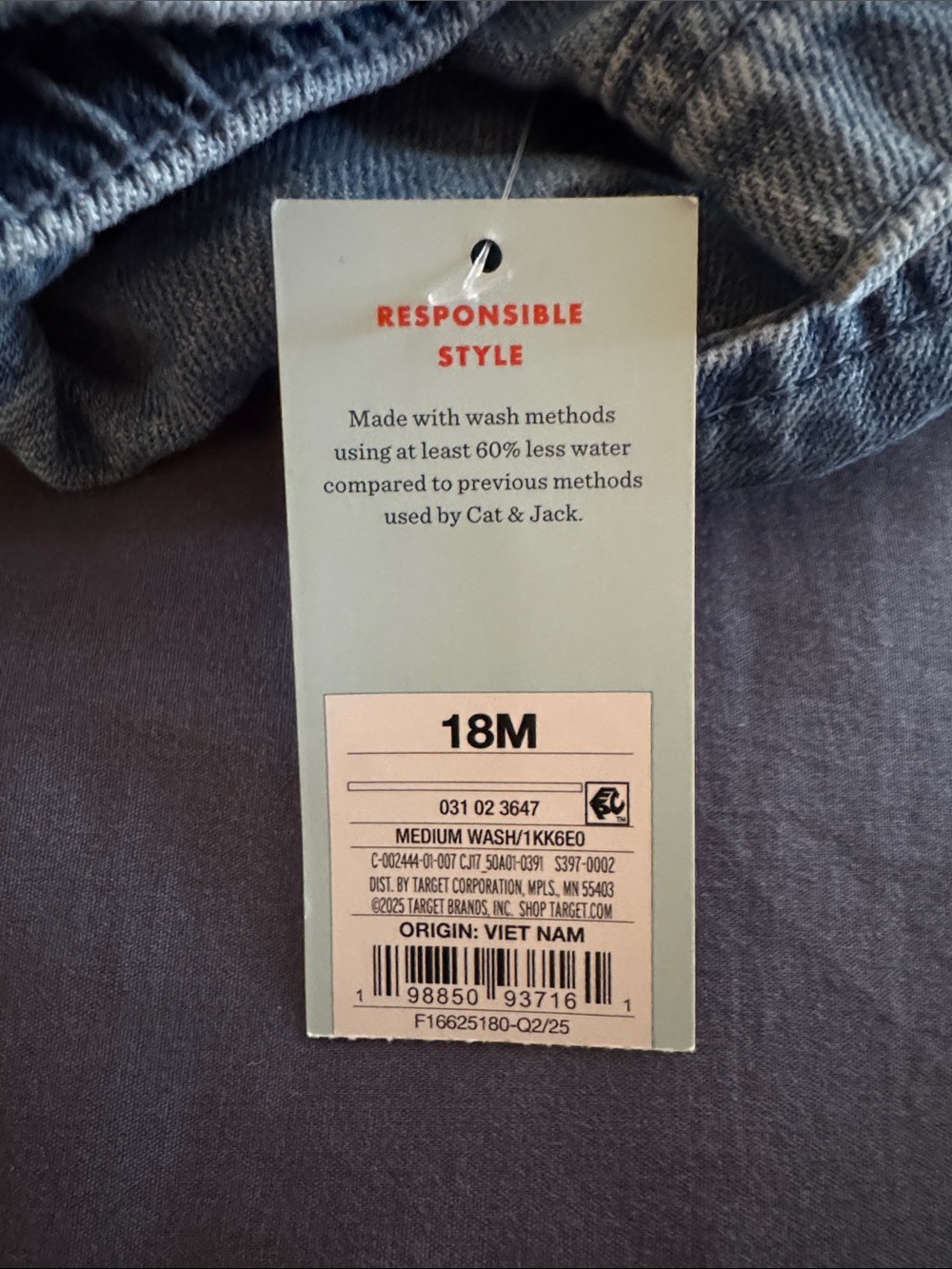 Cat & Jack Denim Jacket in Faded Blue with Ruffle Shoulders, 18 months - Picture 5 of 5